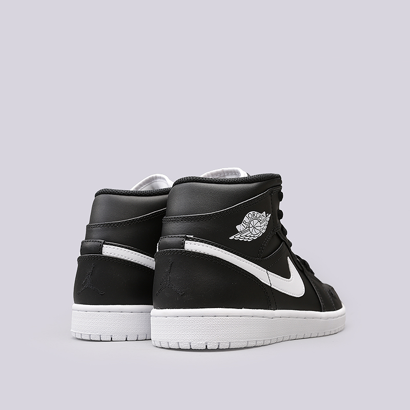 мужские черные кроссовки Jordan 1 Mid 554724-038 - цена, описание, фото 4